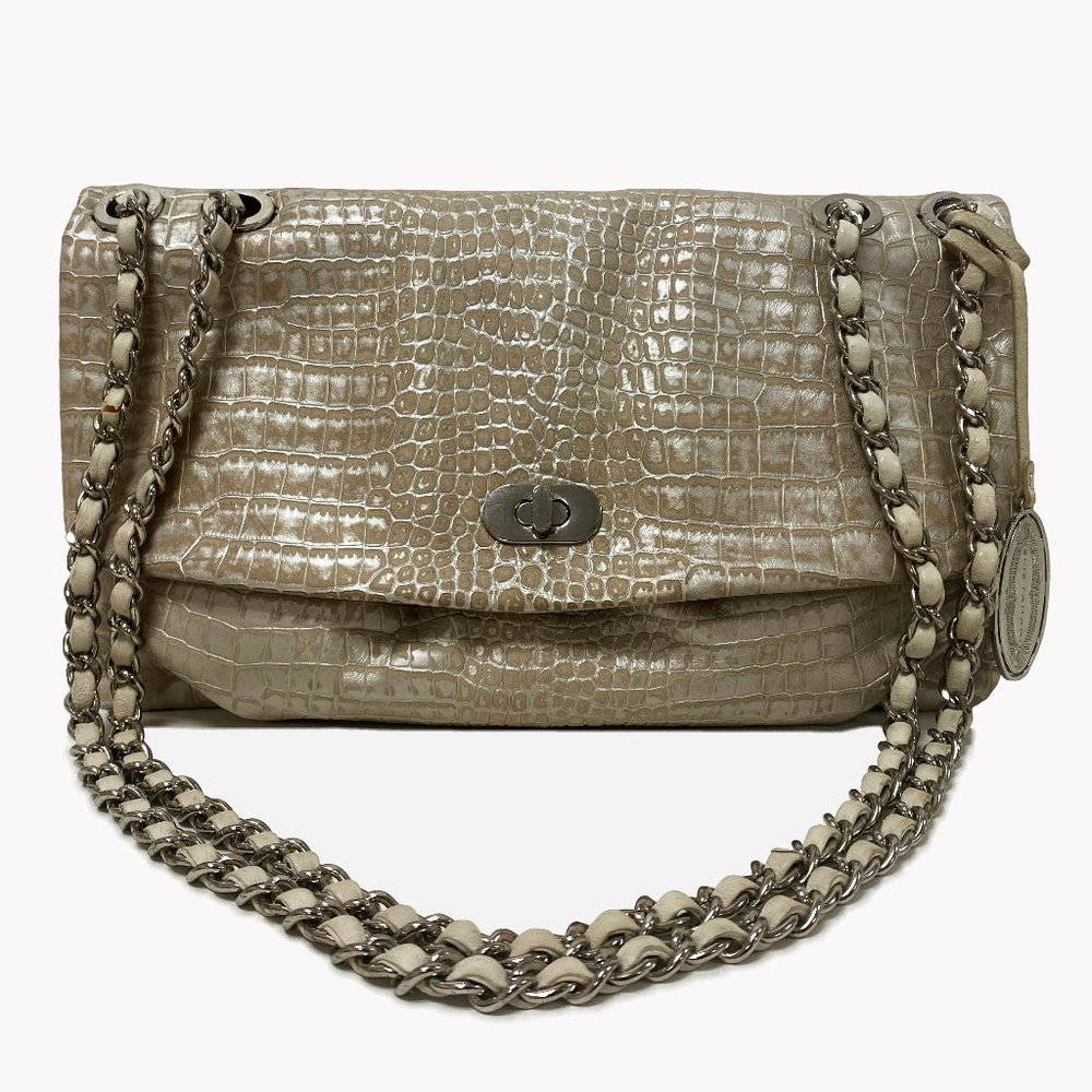 $200 Special Elie Tahari Emory Silver Embossed Bag